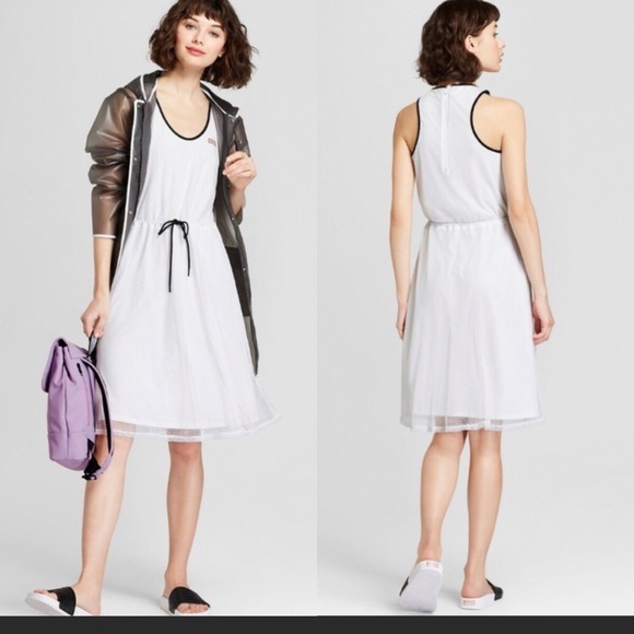 Hunter Mesh Aline White Dress E 156-7 - Picture 4 of 8